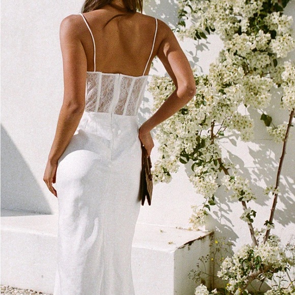 Elegant White Lace Slip Dress - Picture 2 of 3